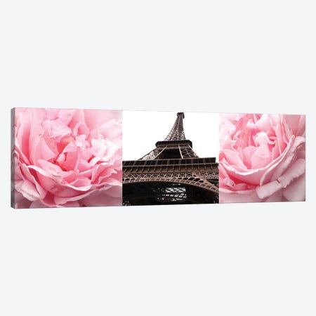 Pink Roses Eiffel Tower Canvas Print #ENA69} by Emily Navas Canvas Print