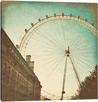 London Sights II Canvas Art Print - Ferris Wheels