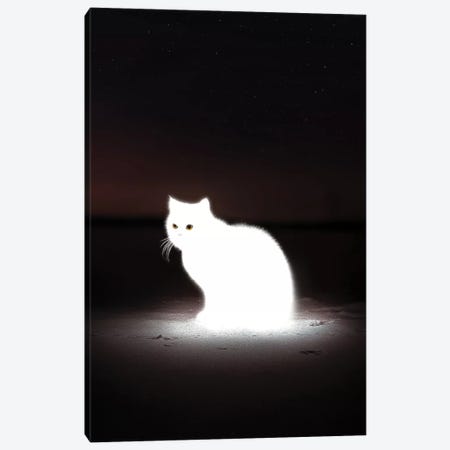 Glowing Cat Canvas Print #ENP16} by en.ps Canvas Artwork