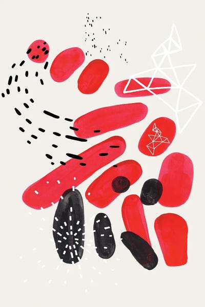 Red Wild Pebbles by EnShape art print