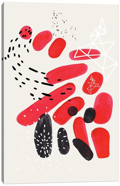 Red Wild Pebbles Canvas Art Print - EnShape
