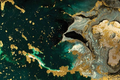 Teal Ocean Marble by EnShape canvas print