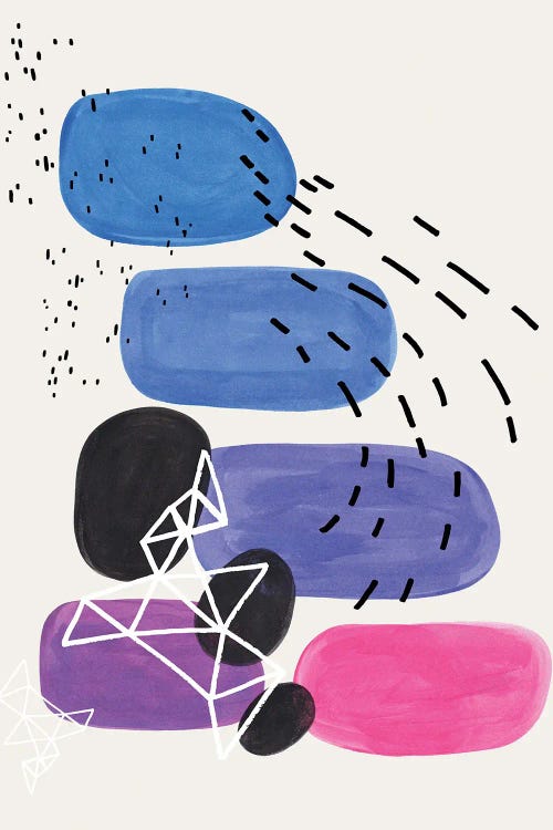 Periwinkle Pebble Party by EnShape wall art