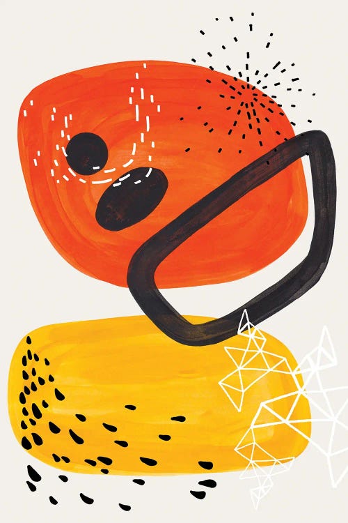 Yellow Orange Orbits by EnShape canvas print