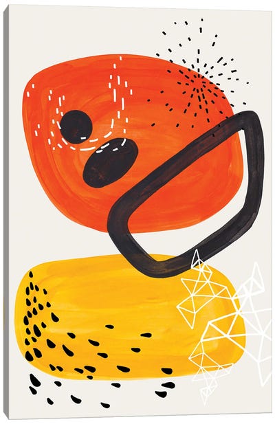 Yellow Orange Orbits Canvas Art Print - EnShape