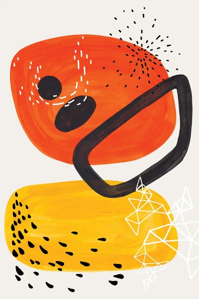 Circular Abstract: Yellow Orange Orbits by EnShape