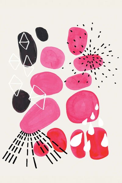 Party Pink Pebbles by EnShape canvas print