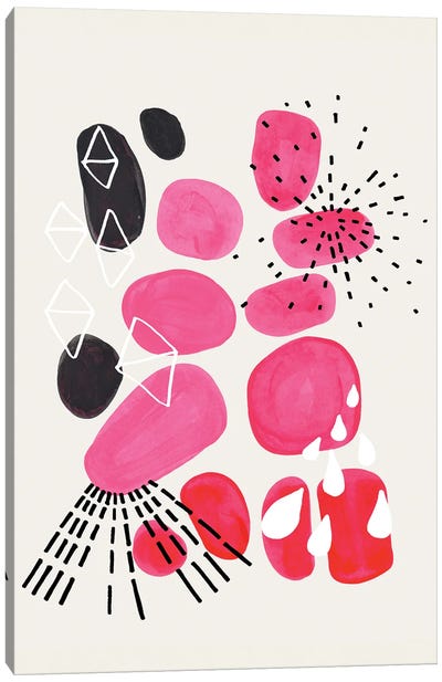Party Pink Pebbles Canvas Art Print - EnShape