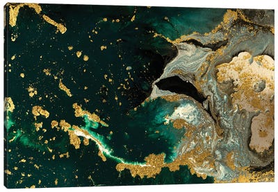 Teal Ocean Marble Canvas Art Print - EnShape