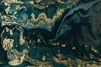 Gold Waves Marble by EnShape canvas print