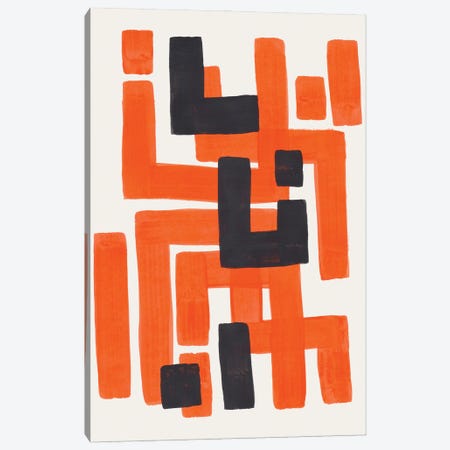 Orange Aztec Canvas Print #ENS142} by EnShape Art Print