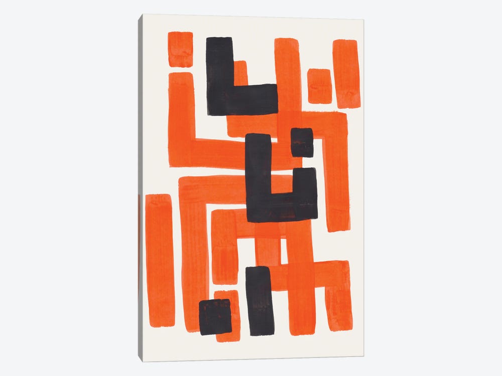 Orange Aztec by EnShape 1-piece Canvas Art Print
