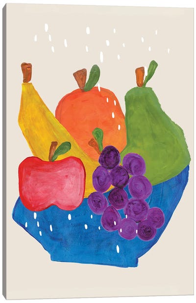 Fruit Bowl Canvas Art Print - Colorful Art