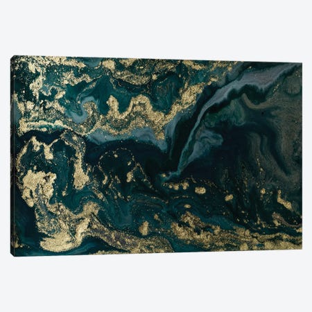 Gold Waves Marble Canvas Print #ENS14} by EnShape Canvas Art Print