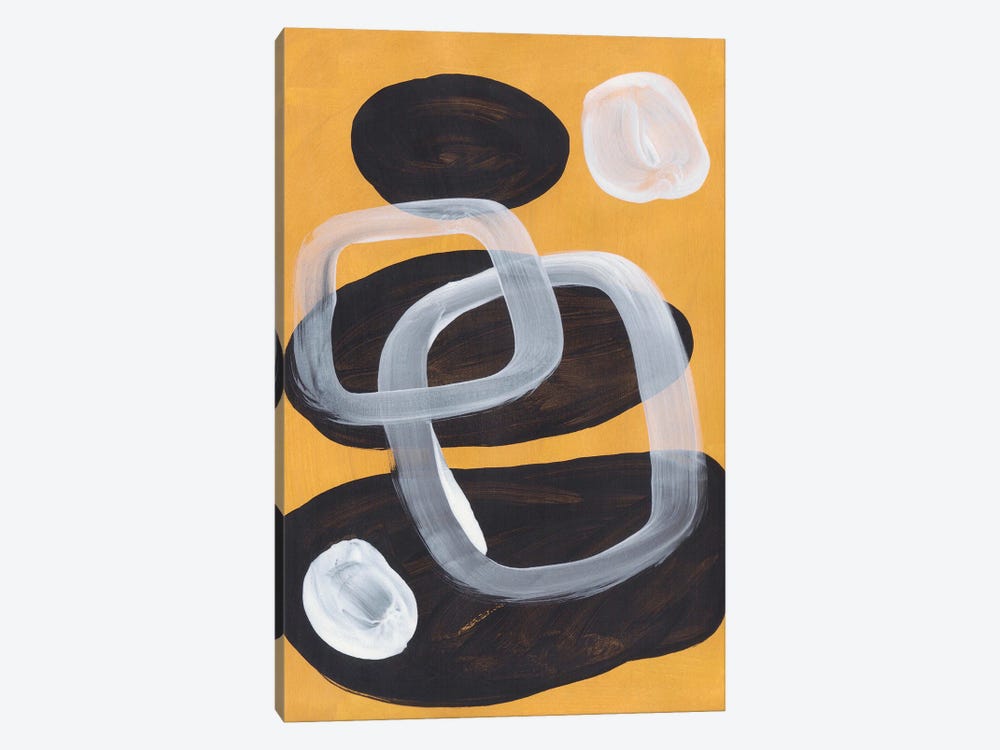 Mid Century Mustard Rings by EnShape 1-piece Canvas Artwork