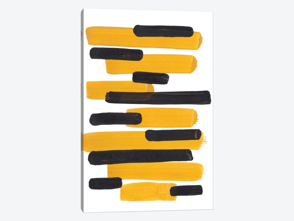 Mustard Stripes by EnShape 1-piece Canvas Art Print