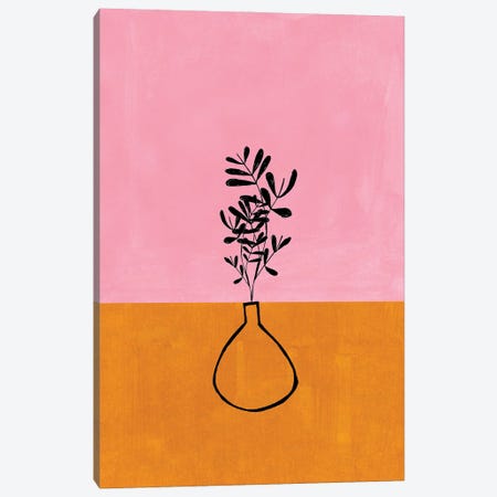 Pastel Pink House Plant Canvas Print #ENS158} by EnShape Canvas Wall Art
