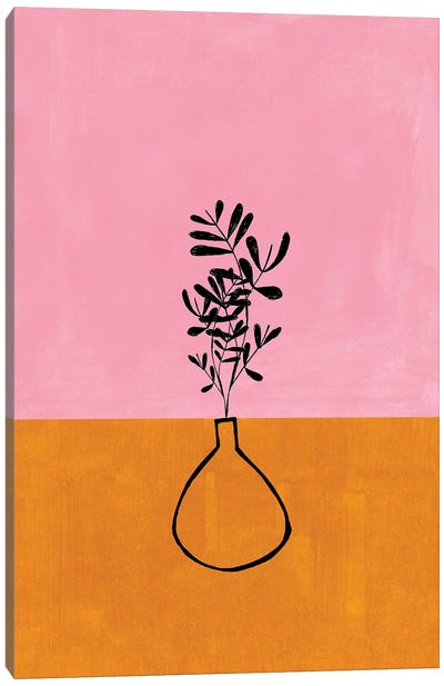 Pastel Pink House Plant Canvas Art Print - EnShape