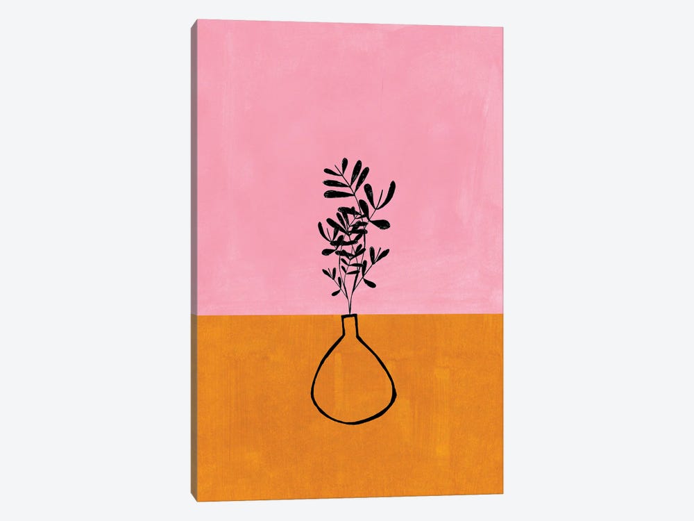 Pastel Pink House Plant by EnShape 1-piece Canvas Art