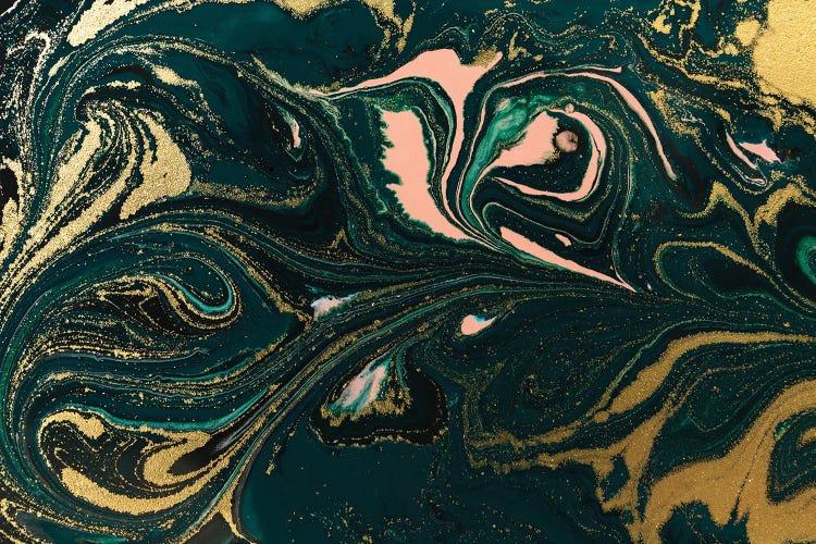 Salmon Gold Green Marble