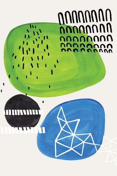 Lime Blue Party by EnShape canvas print