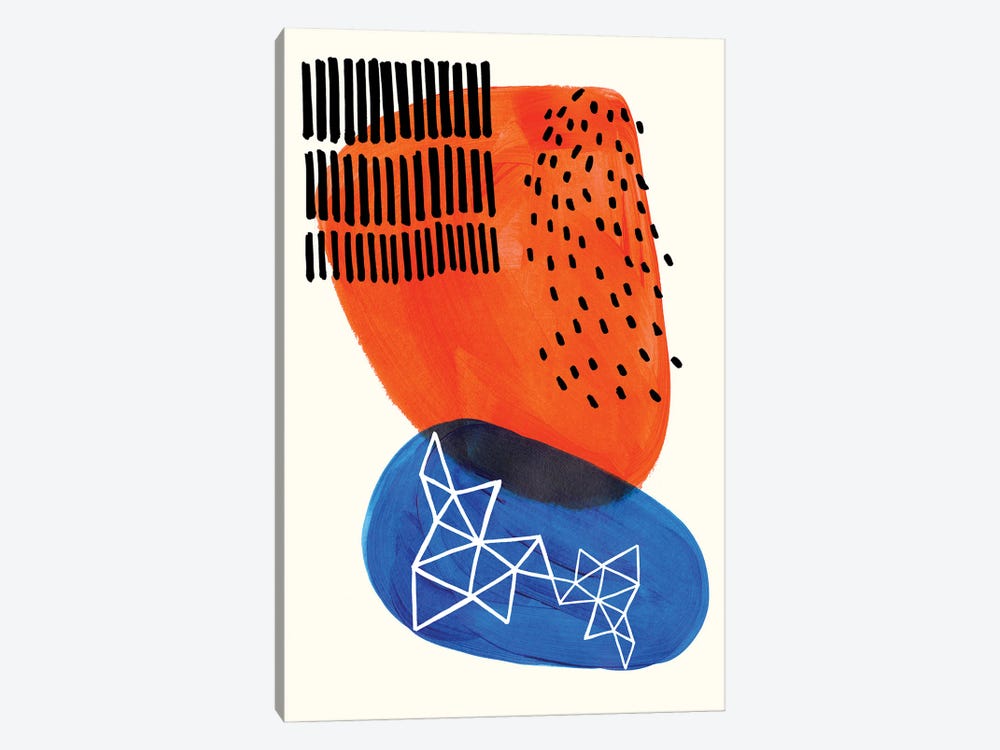 Orange Blue Sunset Party by EnShape 1-piece Art Print