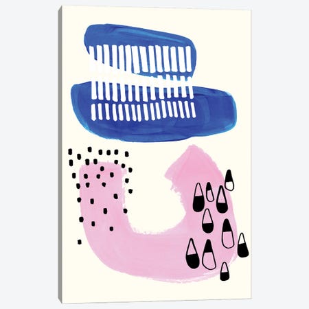 Party Neon Pink Royal Blue Canvas Print #ENS176} by EnShape Art Print