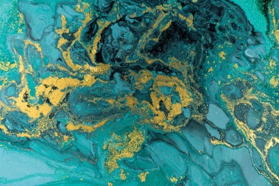 Turquoise Glitter Marble by EnShape canvas print