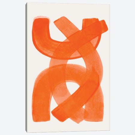Orange Brush Strokes Canvas Print #ENS184} by EnShape Canvas Art