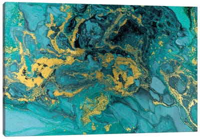 Turquoise Glitter Marble Canvas Art Print - EnShape