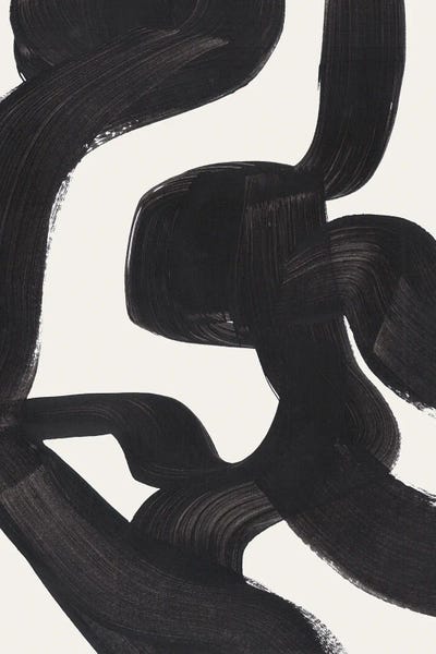 Black & White Minimalist Décor: Ink Maze II by EnShape