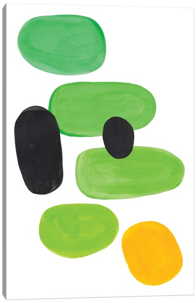 Lime Green Pebbles Canvas Art Print - EnShape