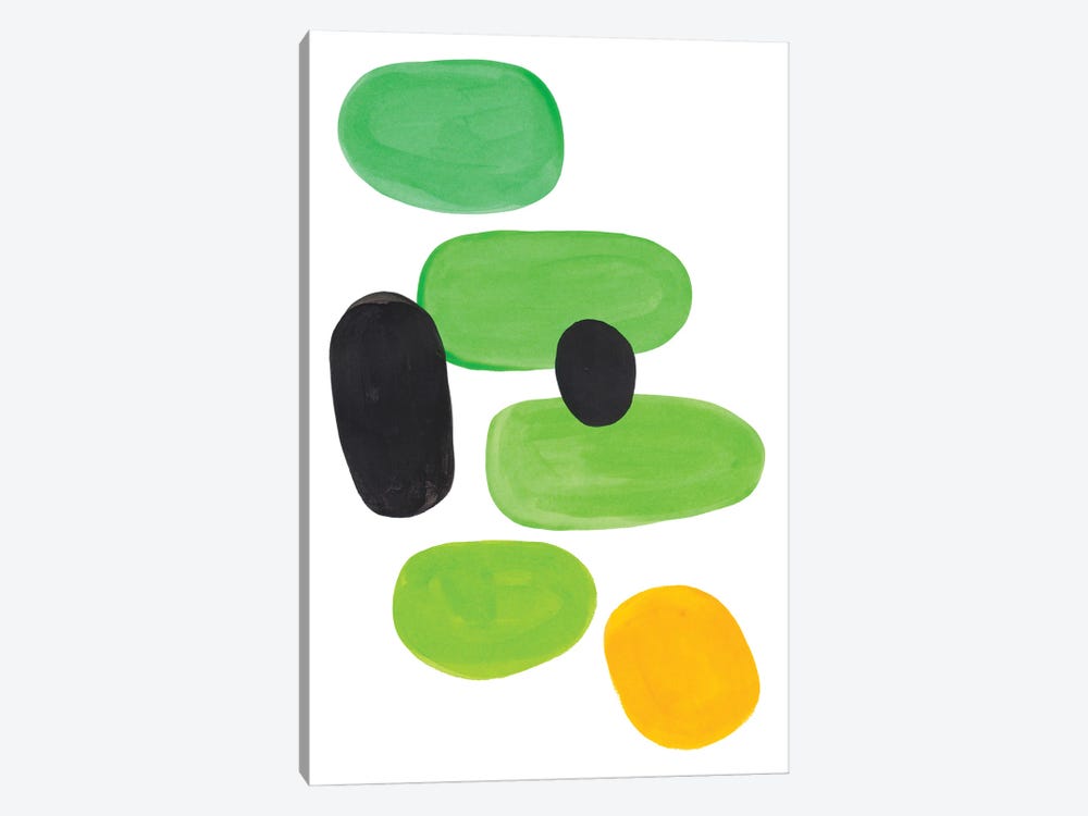 Lime Green Pebbles by EnShape 1-piece Canvas Art Print