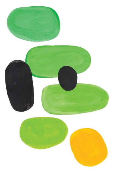 Circular Abstract: Lime Green Pebbles by EnShape