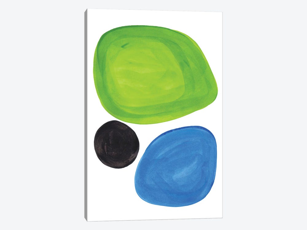 Lime Blue Pebbles by EnShape 1-piece Canvas Art Print