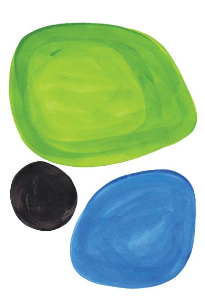 Circular Abstract: Lime Blue Pebbles by EnShape