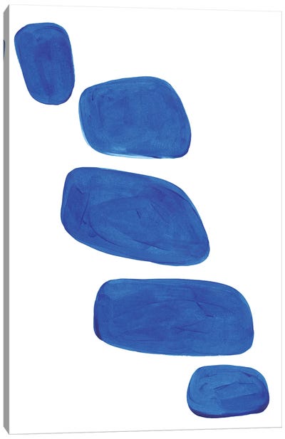 Ocean Blue Pebbles Canvas Art Print - Abstract Shapes & Patterns
