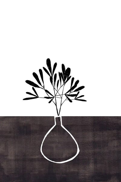 Black Ink Vase by EnShape canvas print