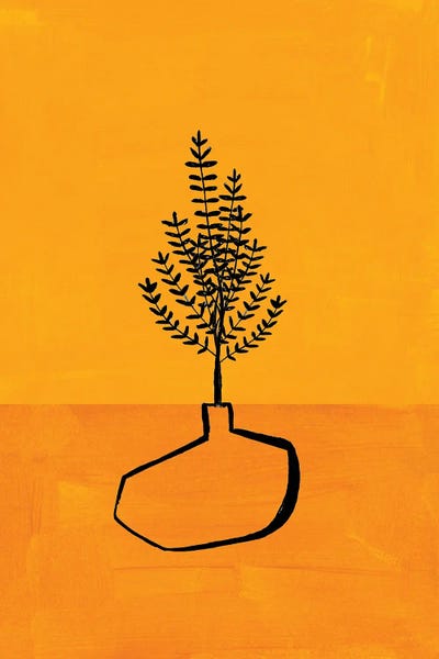 Antique Yellow Vase by EnShape canvas print