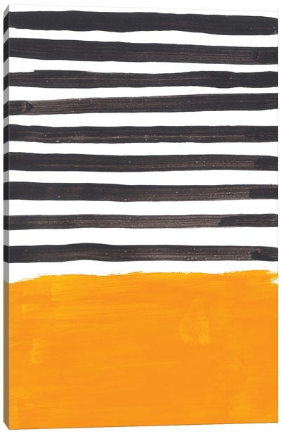 Rothko Remake Yellow Black Stripes Canvas Art Print - EnShape