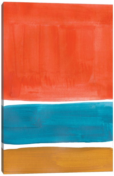Orange Teal Rothko Remake Canvas Art Print - EnShape