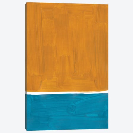 Gold Teal Rothko Remake Canvas Print #ENS229} by EnShape Canvas Wall Art