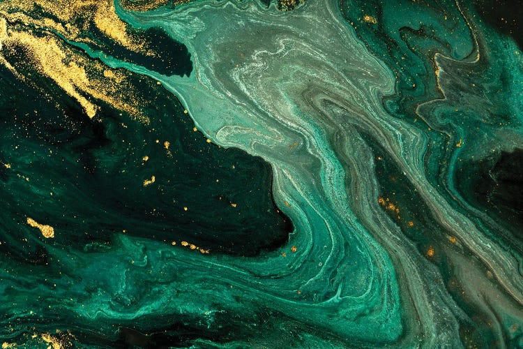 Gold Mine Green Marble by EnShape wall art