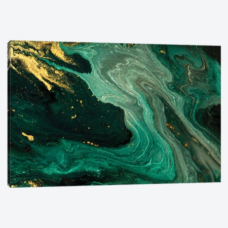 Gold Mine Green Marble Canvas Print #ENS22} by EnShape Canvas Art Print