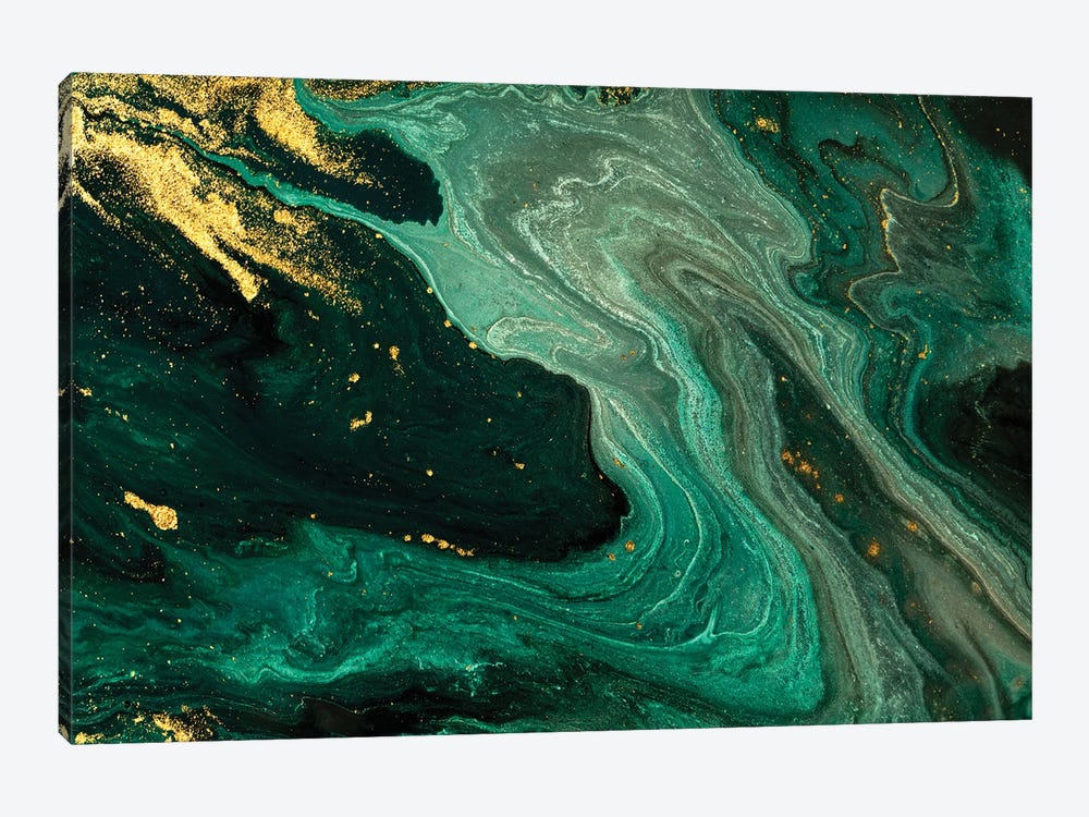 Gold Mine Green Marble by EnShape 1-piece Canvas Artwork