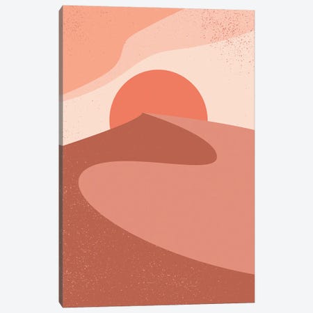 Red Sand Dune Sunset Canvas Print #ENS231} by EnShape Canvas Art Print