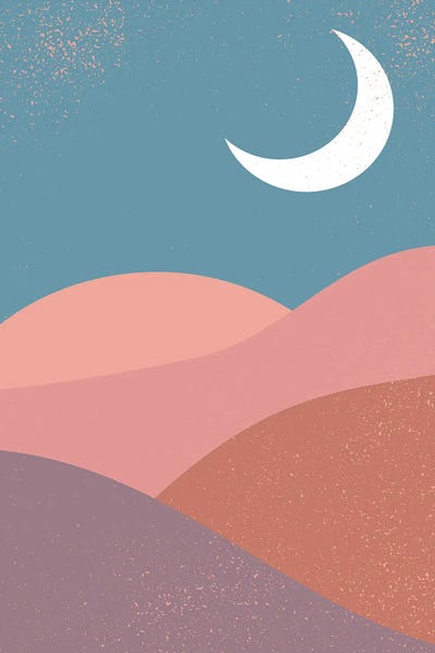 Mid Century Moon Mountains by EnShape canvas print