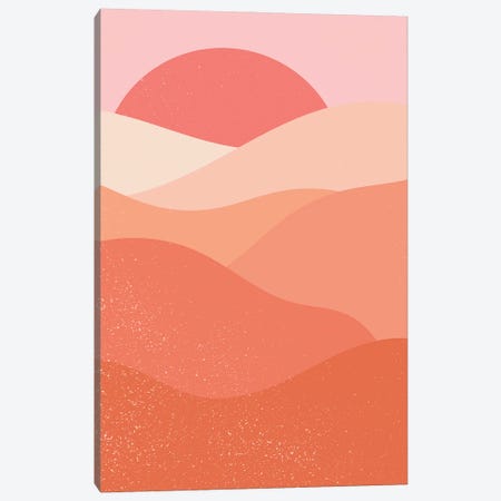 Pastel Red Sunset Canvas Print #ENS236} by EnShape Canvas Artwork