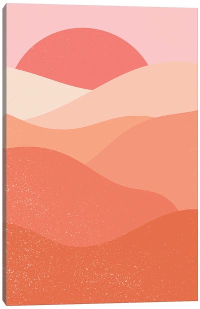 Pastel Red Sunset Canvas Art Print - EnShape