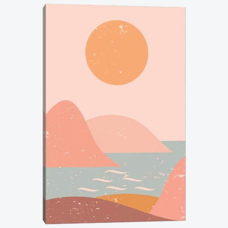 Ocean Mountain Sun Canvas Print #ENS238} by EnShape Canvas Print